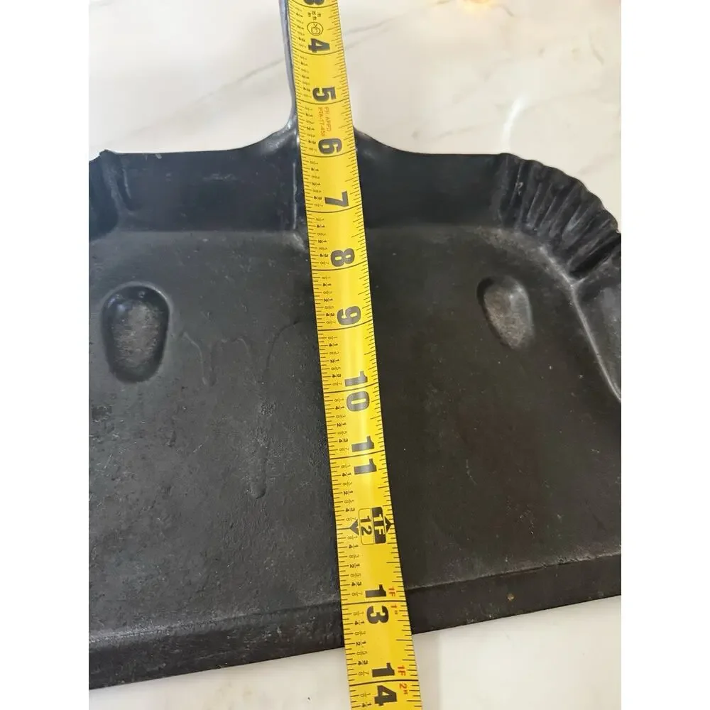 Vintage Hand Painted Floral Black Dust Pan